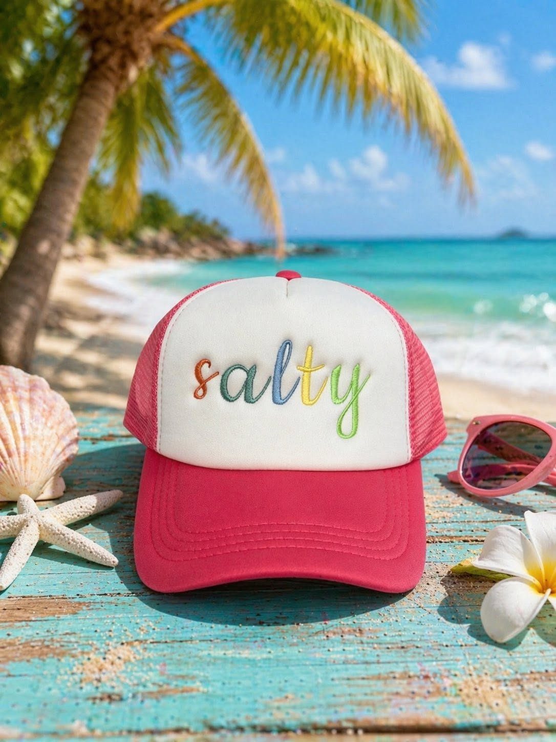 Salty embroidered trucker cap