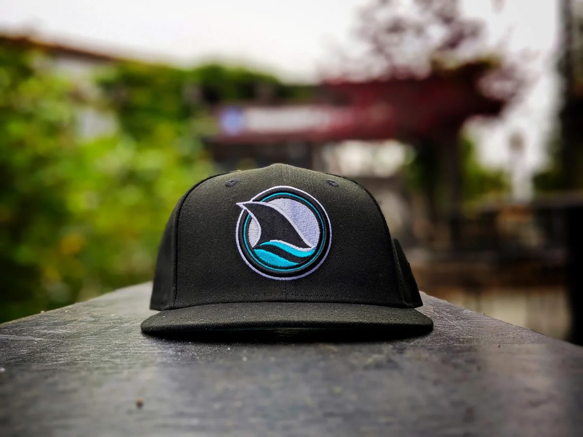 Custom wave logo embroidered cap