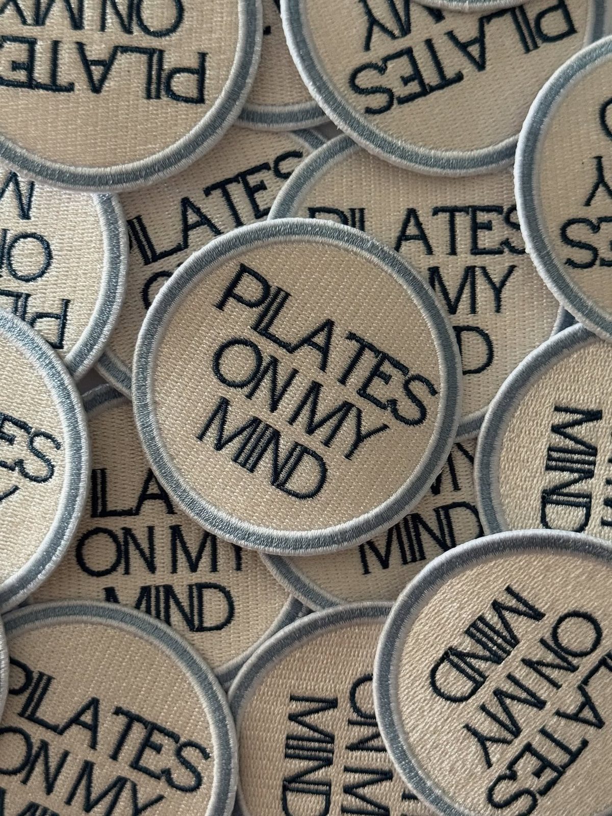 Pilates on my mind embroidered patches