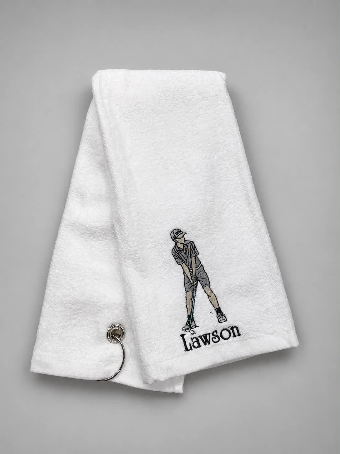 Personalized embroidered golf towel